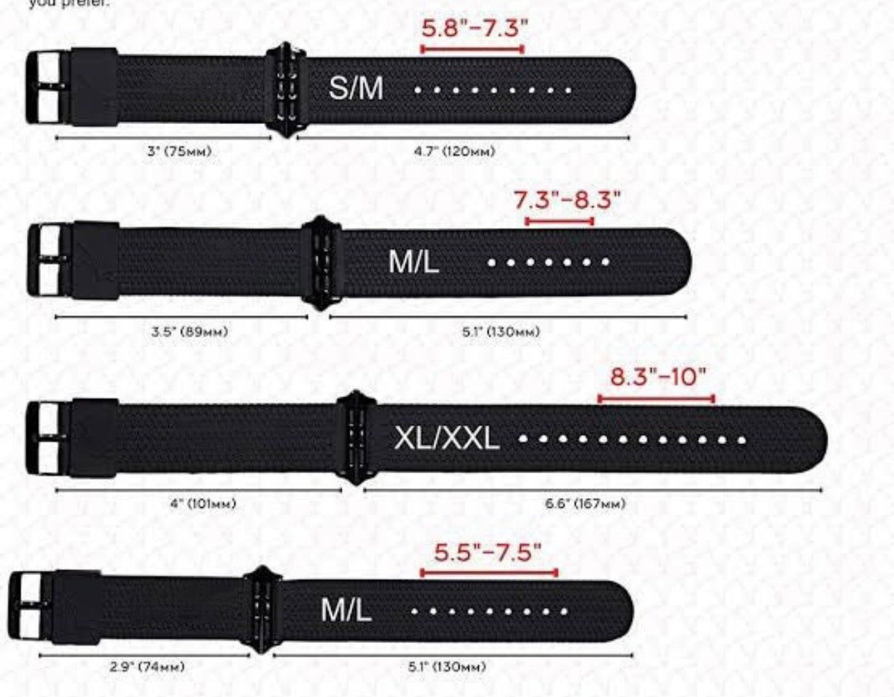apple watch band size guide 